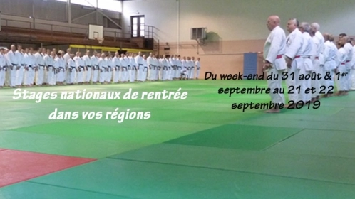 STAGES NATIONAUX DE RENTRÉE : LES DATES ET LIEUX